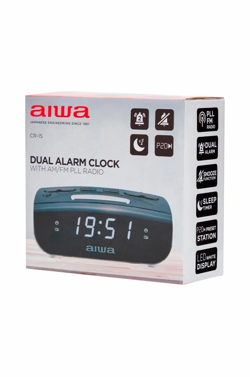 Aiwa Clockradio med dobbelt alarm