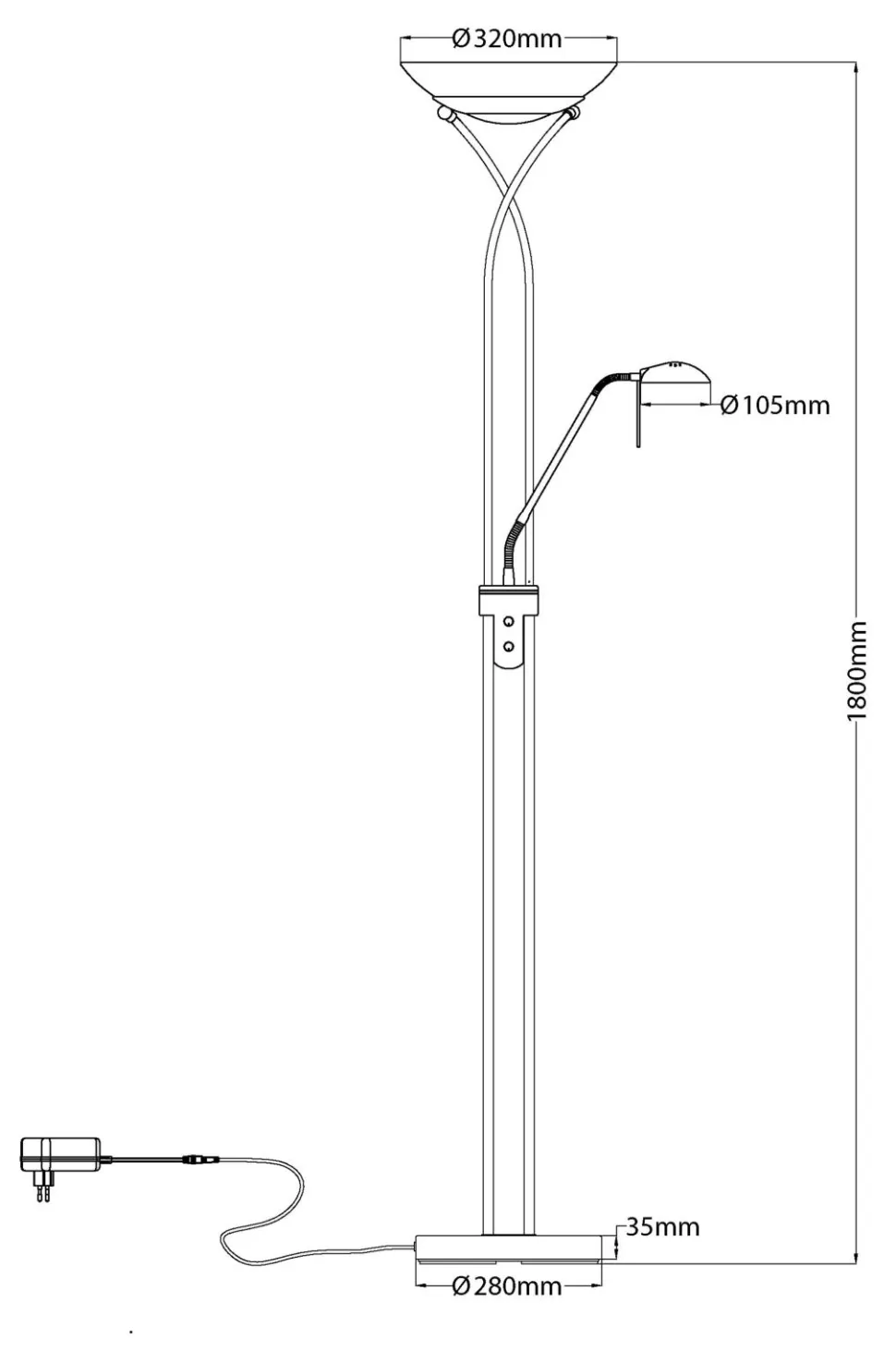Aneta Lighting Gulvlampe LED CANNES