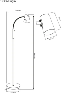 Aneta Lighting Gulvlampe Hugin