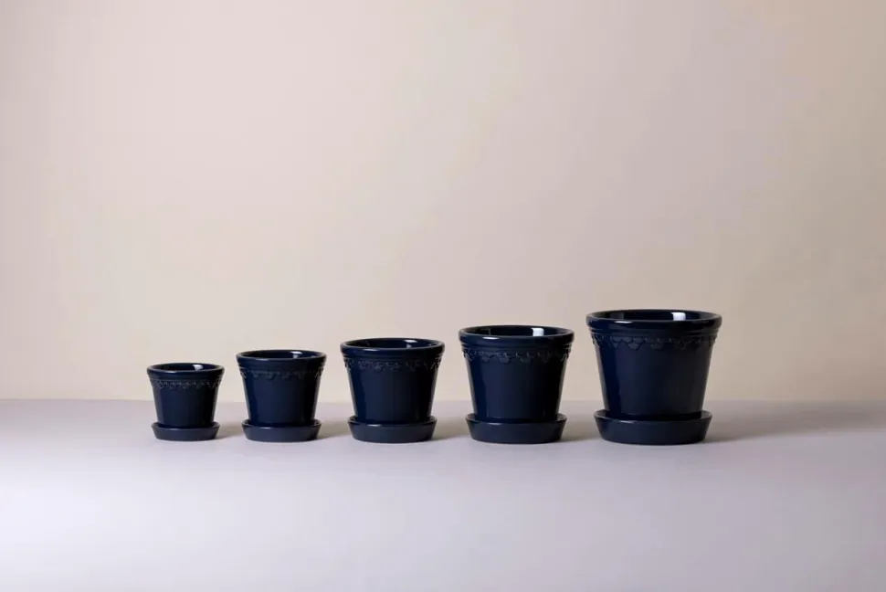 Bergs Potter Krukke med underskål Københavner GLAZED, diameter 25 cm