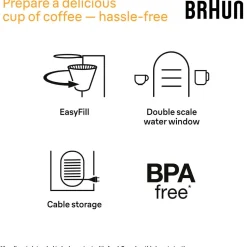 Braun Kaffemaskine / termobrygger KF1505BK PurShine 1,2 l