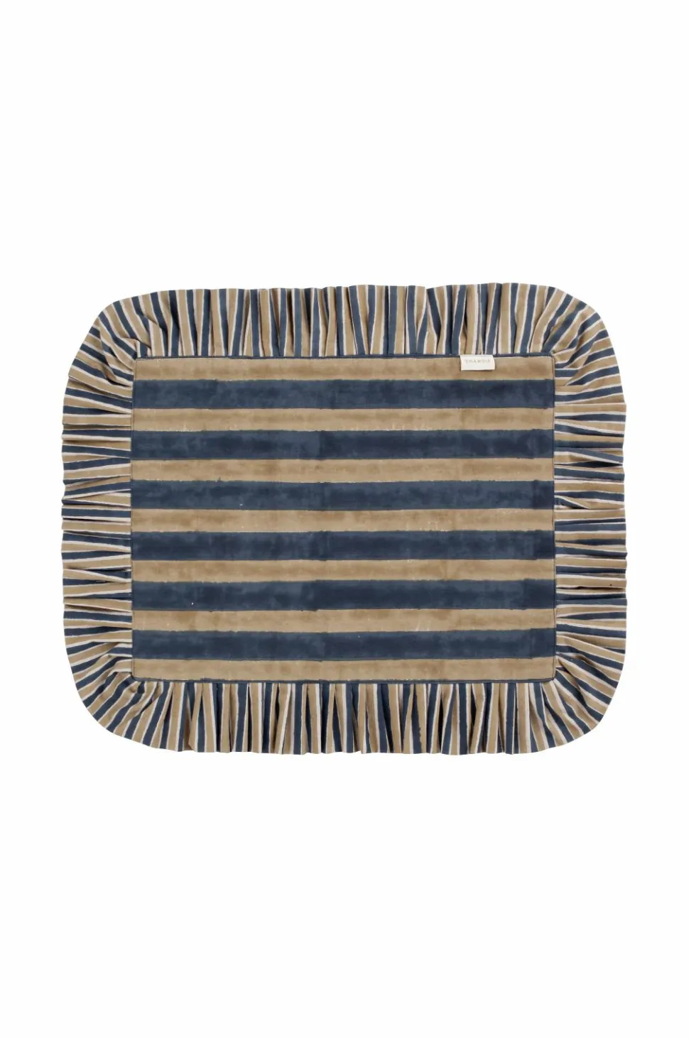 Chamois Dækkeservietter med flæser Jaipur STRIPE, sæt med 2