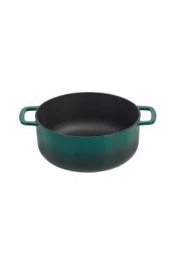 Combekk Støbejernsgryde 28 cm Holly Green med guldknop