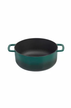 Combekk Støbejernsgryde 24 cm Holly Green med guldknop