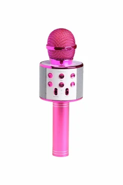 Denver Bluetooth-karaokemikrofon med indbygget højttaler Pink