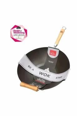 Dexam Wok Wok Star Pre-Seasoned 36 cm med bambushåndtag