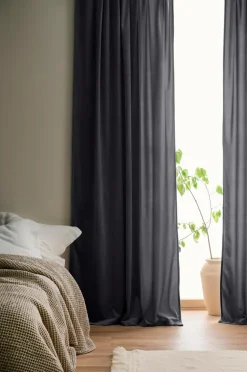 Ellos Home Gardinlængde med multibånd Nora i velour, 2-pak