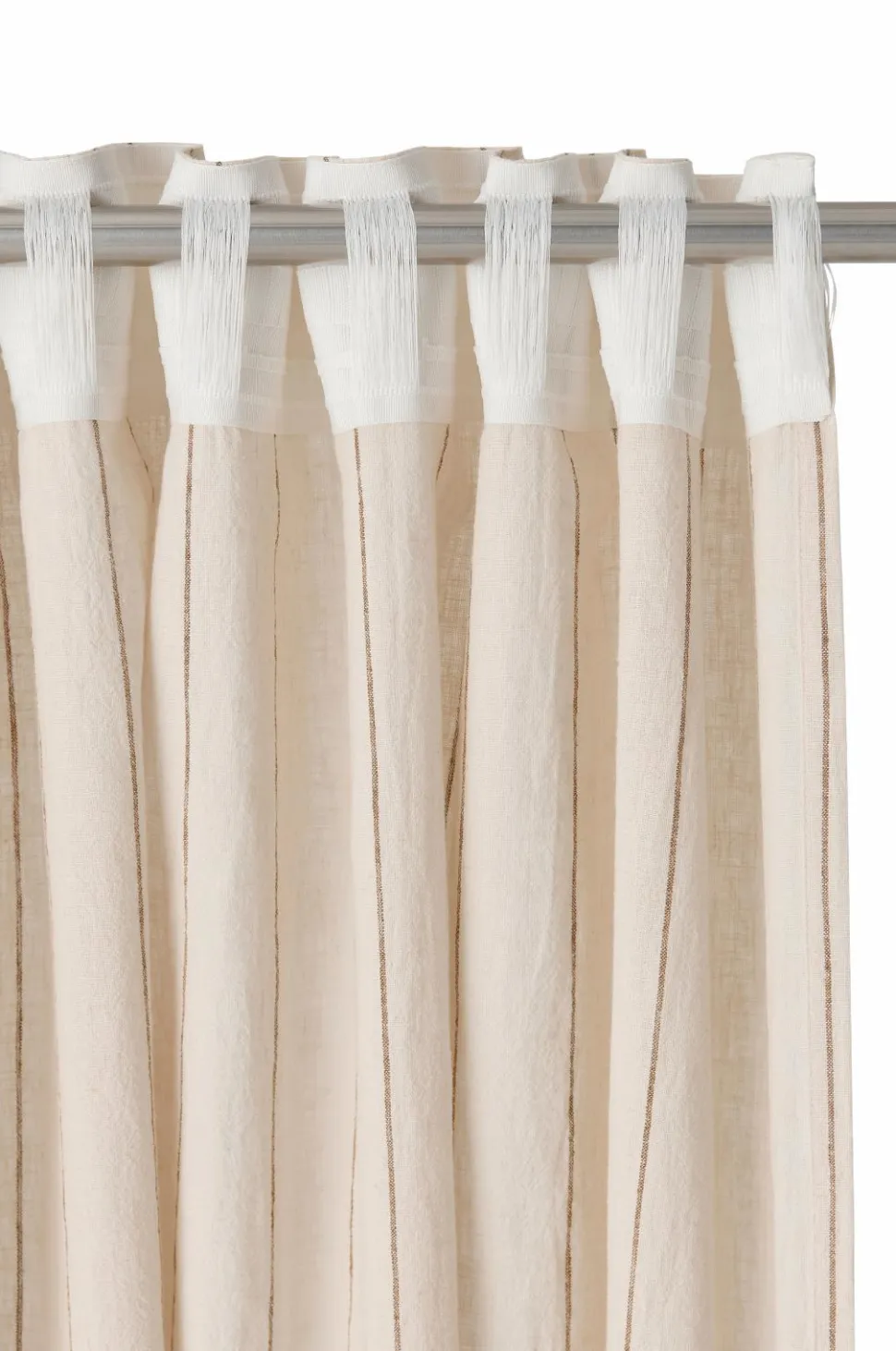 Ellos Home Multibåndsgardin Elly Thin Stripe i genanvendt halvlinned 2-pak