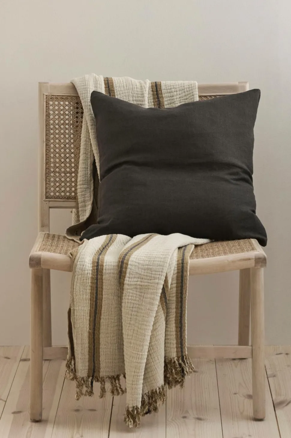 Ellos Home Pudebetræk Candice Zip i vasket hør 50x50 cm