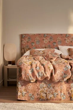 Ellos Home Sengekappe Candice Rose i vasket linned 60 cm