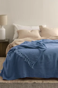 Ellos Home Sengetæppe Kiyoko i vasket hør