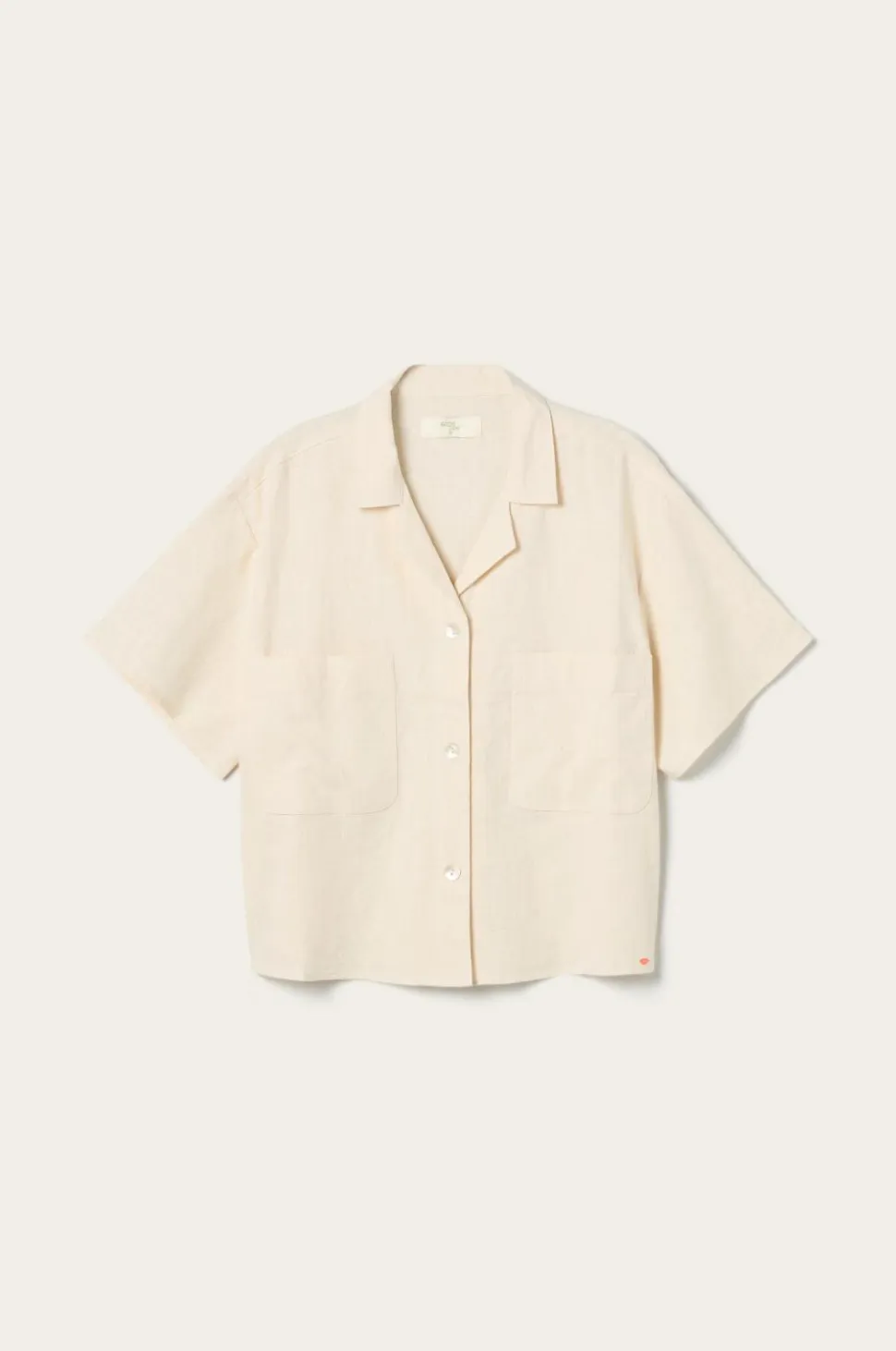 Ellos Home Skjorte Elly Camp Collar i genanvendt halvlinned