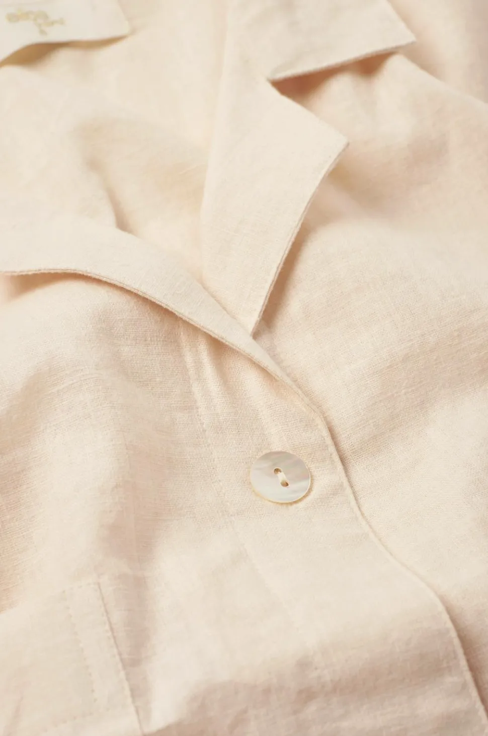 Ellos Home Skjorte Elly Camp Collar i genanvendt halvlinned