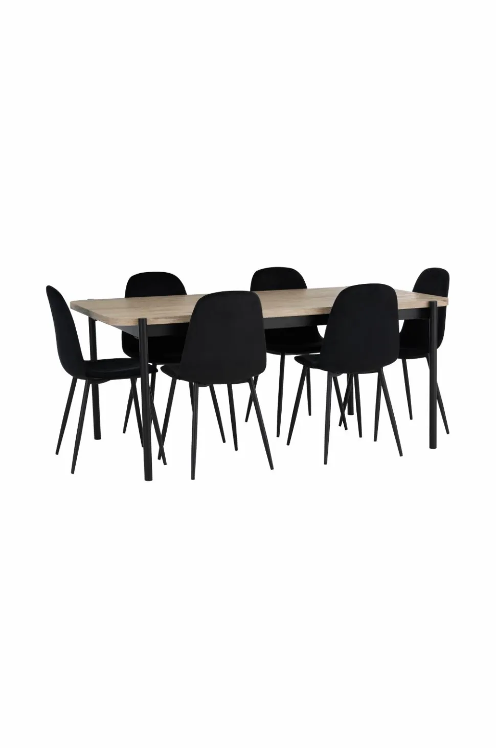 Ellos Home Spisebordssæt Gilda med bord 180x90 cm + 6 stole