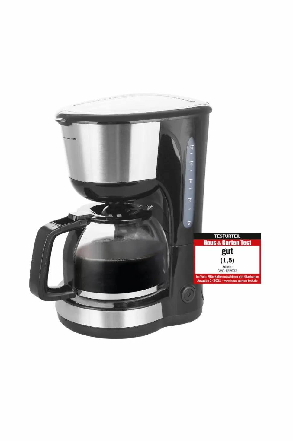 Emerio Kaffemaskine 1000Watt 1,25 l rustfri