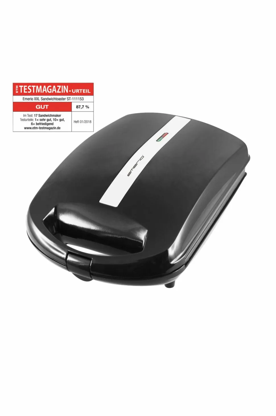 Emerio Sandwichtoaster, 4 skiver XXL