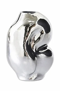 HKliving Gleam Glass lille vase krom
