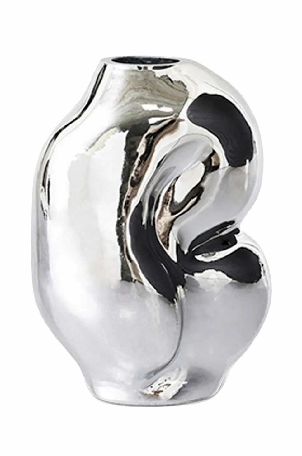 HKliving Gleam Glass lille vase krom