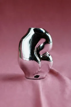 HKliving Gleam Glass lille vase krom