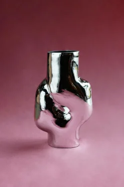 HKliving Gleam Glass høj vase krom