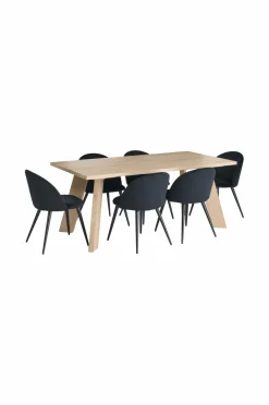 &Home Country spisegruppe med 1 bord + 6 stole