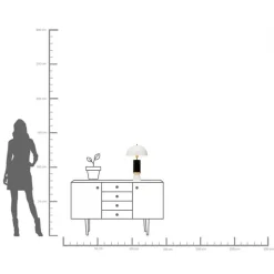 KARE Design Bordlampe Josy Hvid Sort 51cm