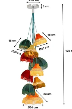 KARE Design Pendellampe Saloon Fringes 10-lite