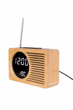 Karlsson Vækkeur Retro Radio Bamboo
