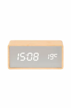 Karlsson Vækkeur Silver Mirror LED