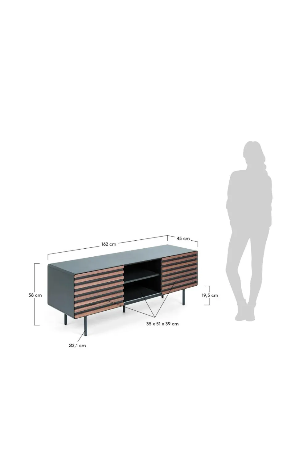 Kave Home TV-bænk Kesia 162 x 58 cm