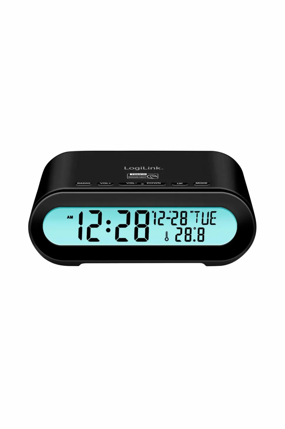 LogiLink Urradio med temperatur/luftfugtighed - USB-C/batteristrøm
