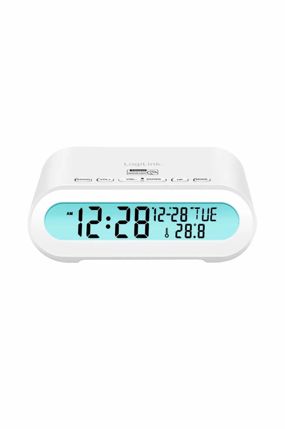 LogiLink Urradio med temperatur/luftfugtighed - USB-C/batteristrøm