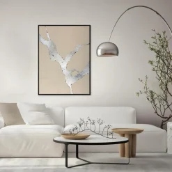 Malerifabrikken Design Painting / Wild Horizon Silver / 90x120 Cm / Sort ramme