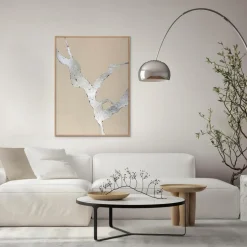 Malerifabrikken Design Maleri / Wild Horizon Silver / 90x120 Cm / Egetræsramme