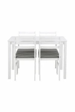 NORDFORM Alicante rektangulært spisebordssæt med bord og 4 stole, 110x70x74,5 cm