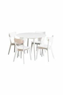 NORDFORM Roxby rundt spisebordssæt med bord og 4 stole, Ø105x76 cm