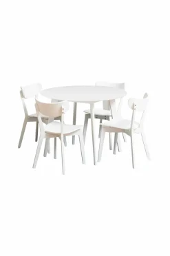 NORDFORM Roxby rundt spisebordssæt med bord og 4 stole, Ø105x76 cm
