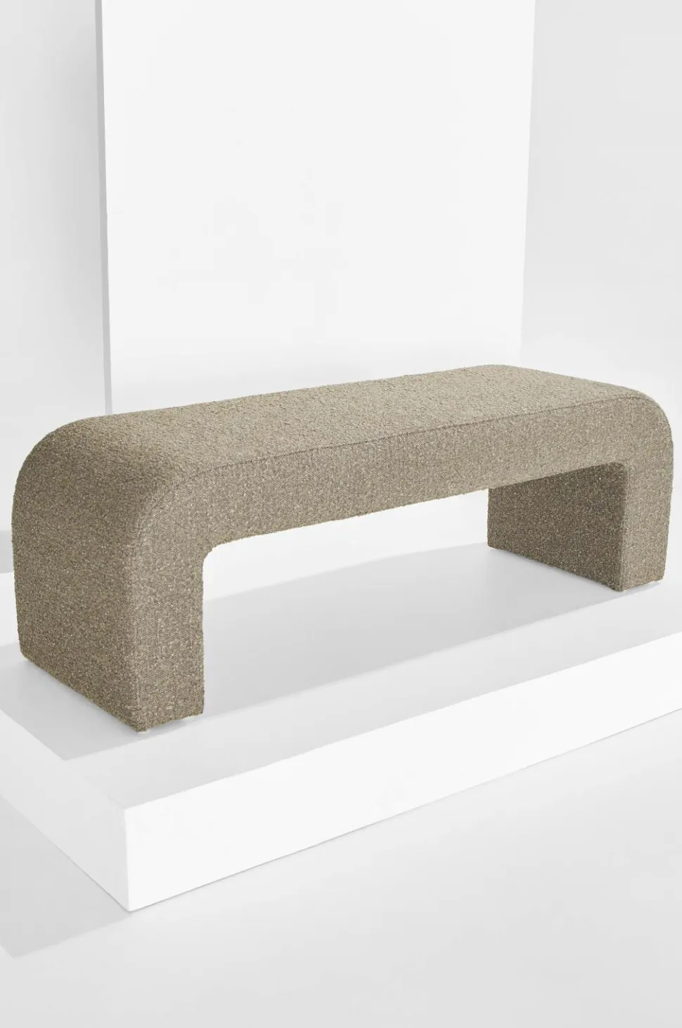 Pastill Odette bænk i bouclé 120x41 cm