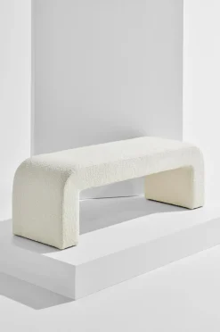 Pastill Odette bænk i bouclé 120x41 cm