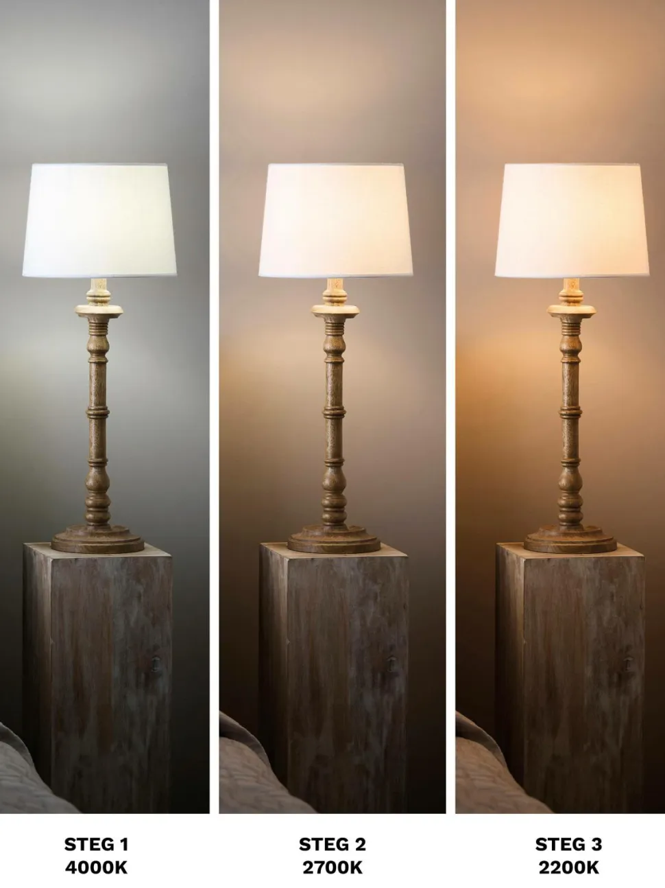 PR Home Lyskilde Twilight LED, 3-trin, 7W, Globe 12,5 cm