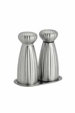 Robert Welch Salt- og peberkværne Palm Satin Medium med bakke Sæt