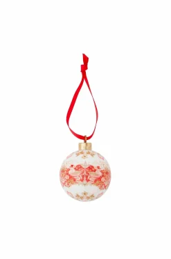 Spode Bauble Strawberry Thief, Madder 7.5cm