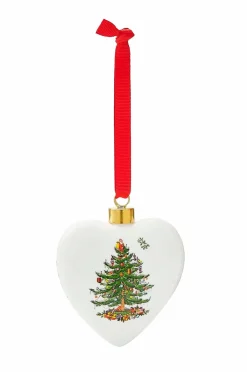 Spode Ornament Christmas Tree Puffed Heart