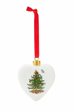 Spode Ornament Christmas Tree Puffed Heart