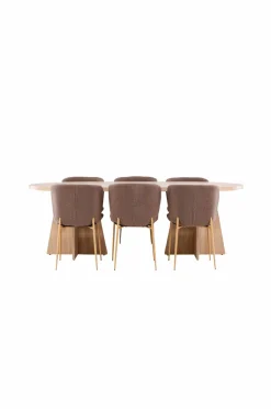 Venture Home Bootcut-spisebord med Modesto-spisebordsstol