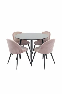 Venture Home Spisebordssæt Plaza med stole fløjl