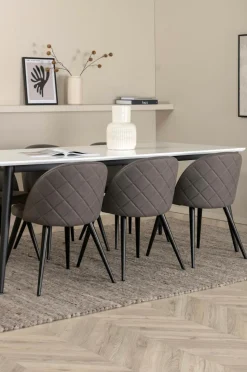 Venture Home Spisegruppe Jimmy med 6 spisebordsstole Velvet Stitches