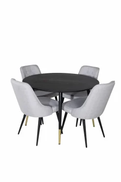 Venture Home Spisegruppe Dipp med 4 stk. stole Velvet Deluxe