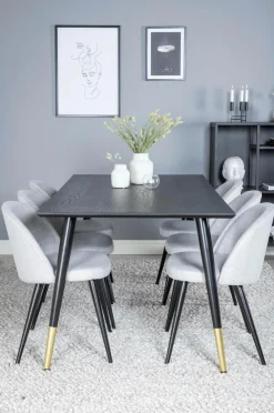 Venture Home Spisegruppe Dipp med 6 spisebordsstole Velvet