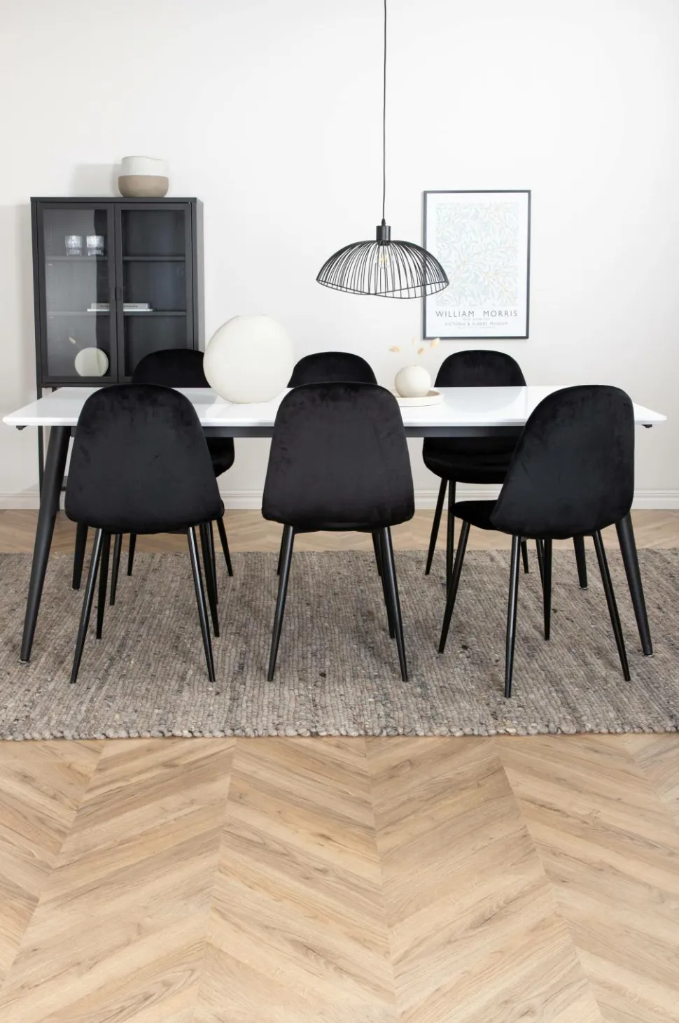 Venture Home Spisegruppe Jimmy med 6 spisebordsstole Polar